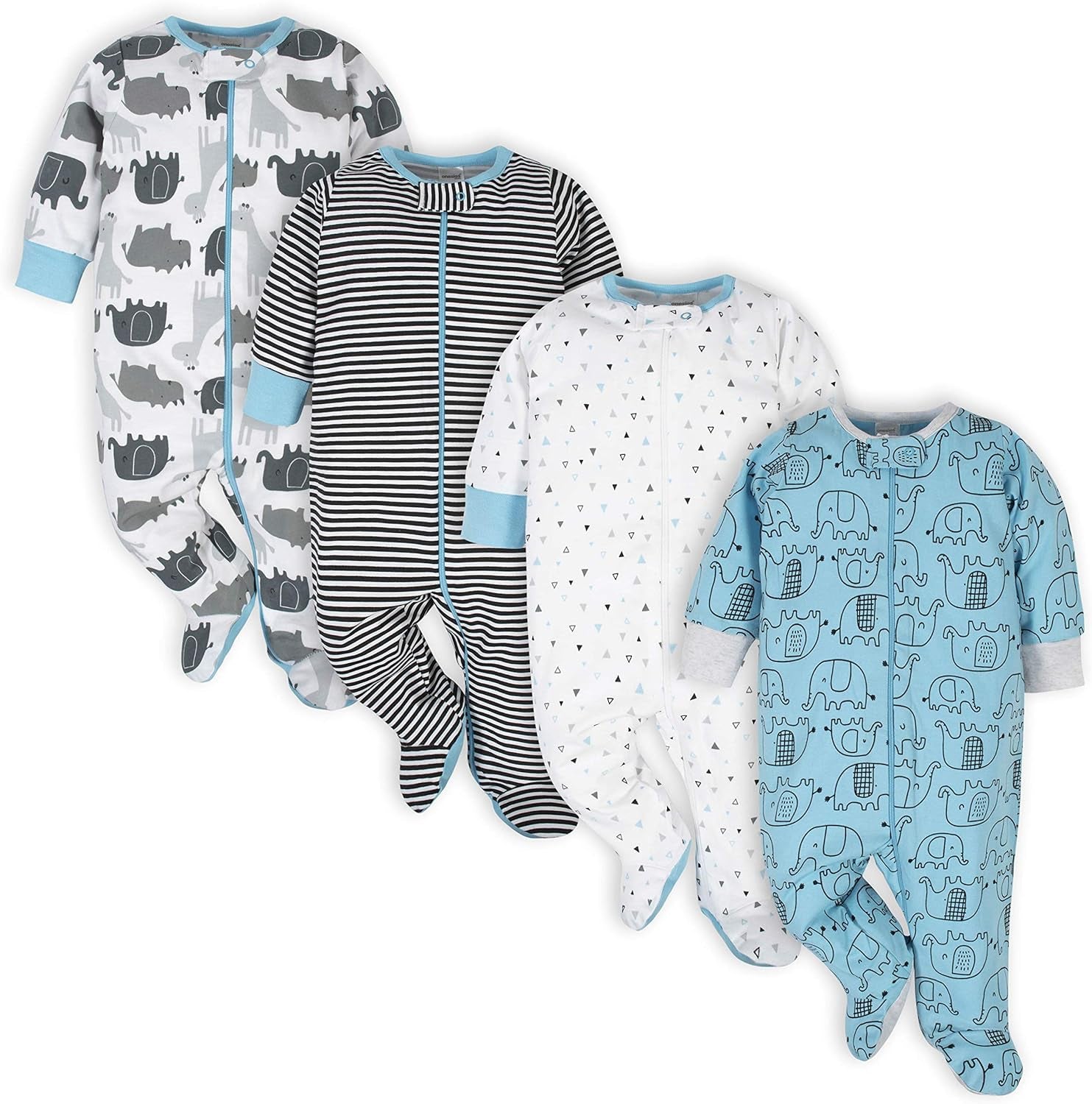 Baby-Boys 4-Pack Sleep 'N Plays Footies