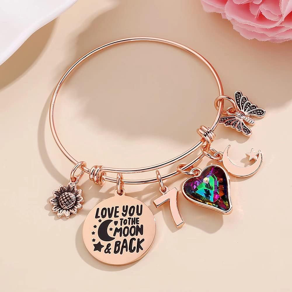 Birthday Gifts for Women Girls Bracelet, Birthday Charm Bracelets 10Th 20Th 30Th 40Th 50Th 60Th 70Th 80Th 90Th Birthday Gift for Daughter, Sister, Friend, Teen Girls, Mom, Grandma