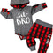 Newborn Baby Boy Clothes Plaid Letter Print Long Sleeve Hoodies + Long Pants 2PCS Fall Winter Outfits Set