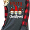 Merry Christmas Shirts for Women Gnomes T-Shirt Lights Plaid Splicing Raglan Long Sleeve Tee Xmas Holiday Pullover Top