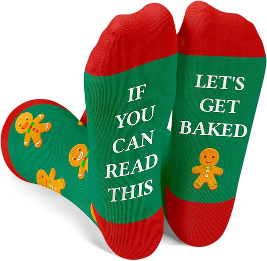 Funny Christmas Socks for Men, Holiday Socks Gingerbread Socks, Stocking Stuffers for Teen Secret Santa Gifts Christmas Gifts